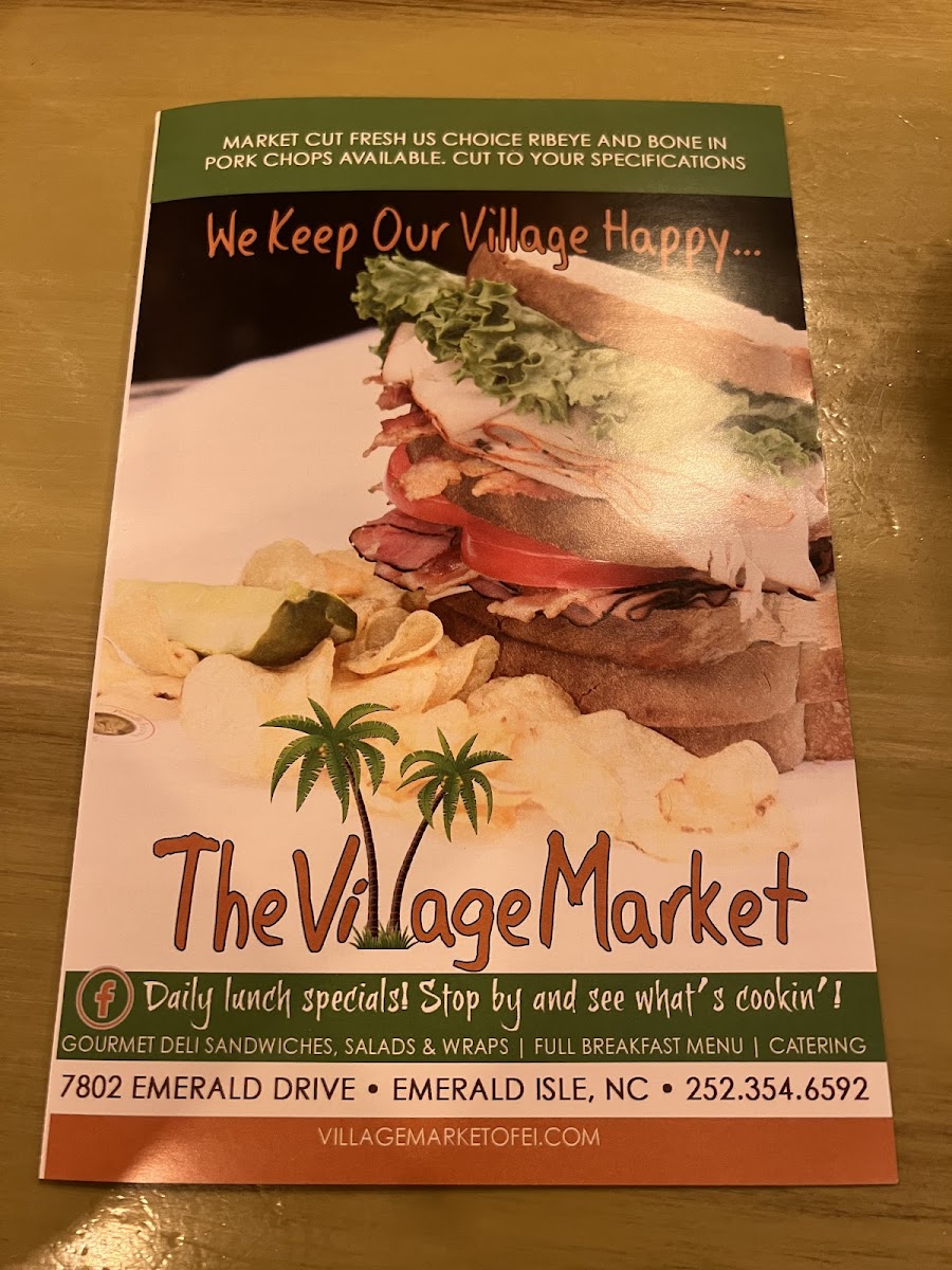 The Village Market gluten-free menu