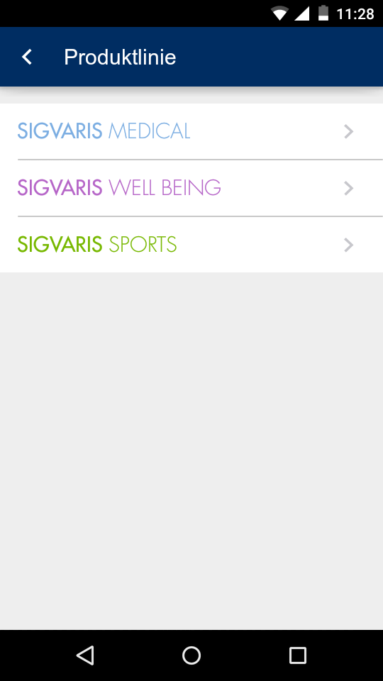 Android application SIGVARIS Sizing-App screenshort