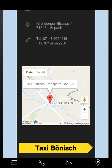 Android application Taxi Boenisch screenshort