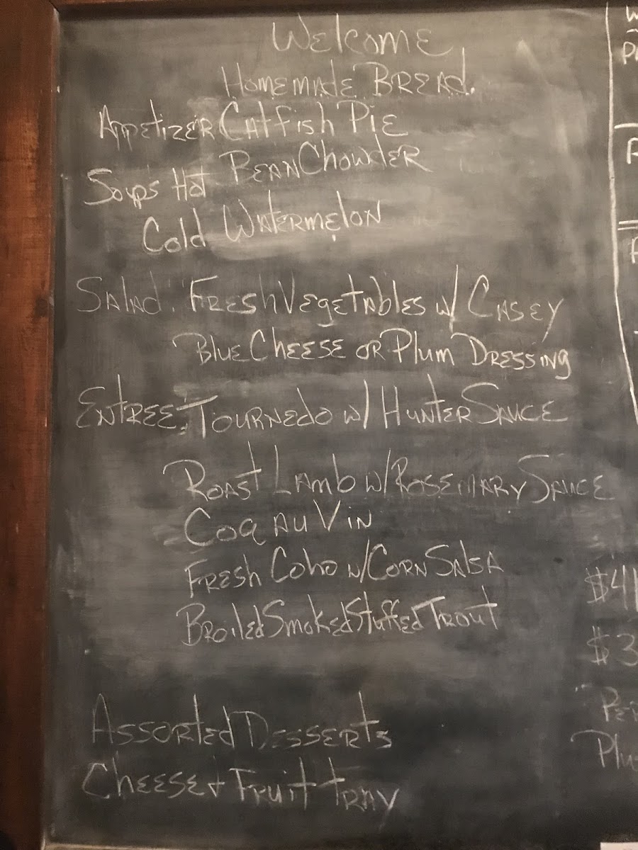 Only menu is the chalkboard