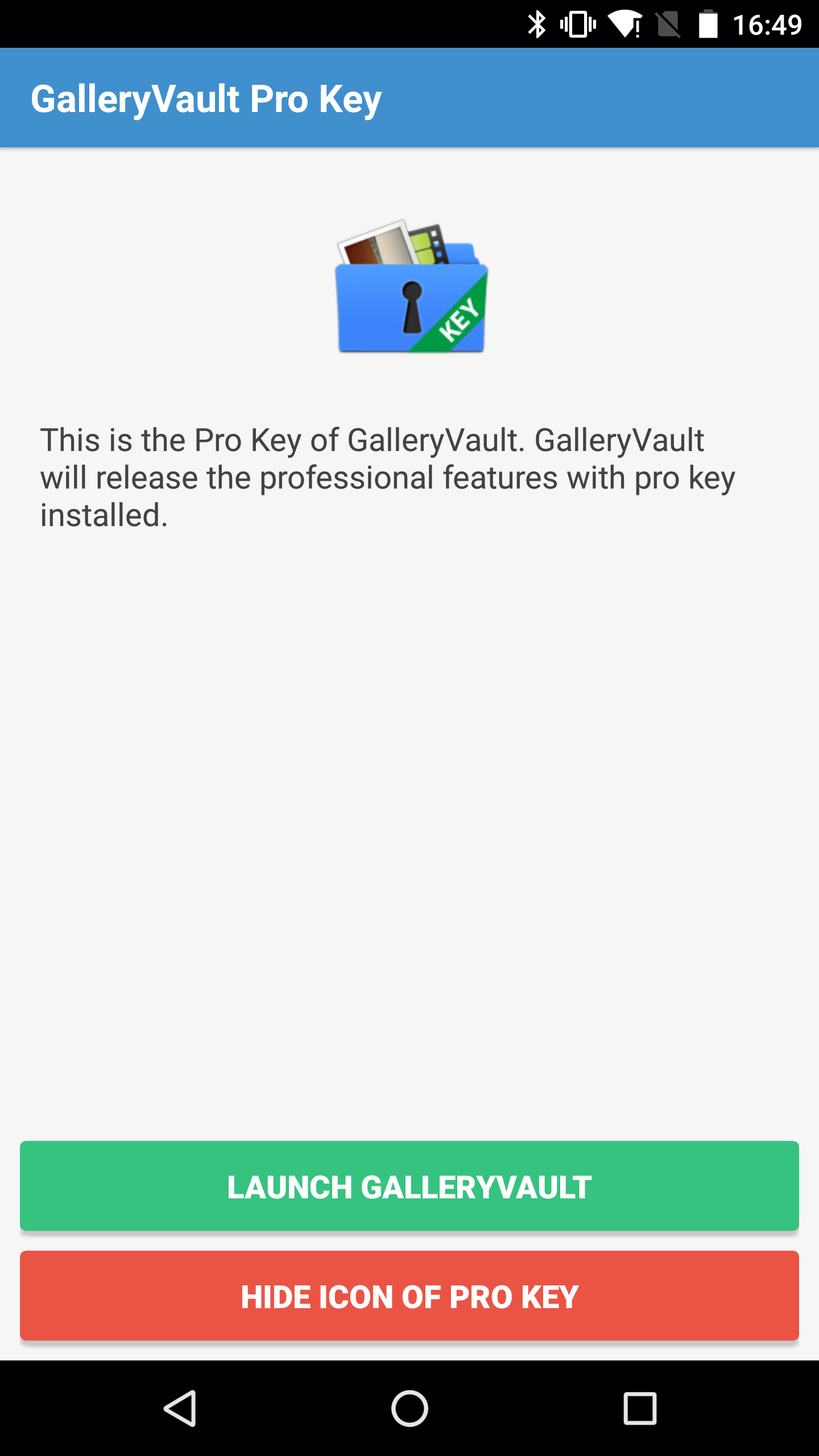 Android application GalleryVault Pro Key - Hide Pictures And Videos screenshort