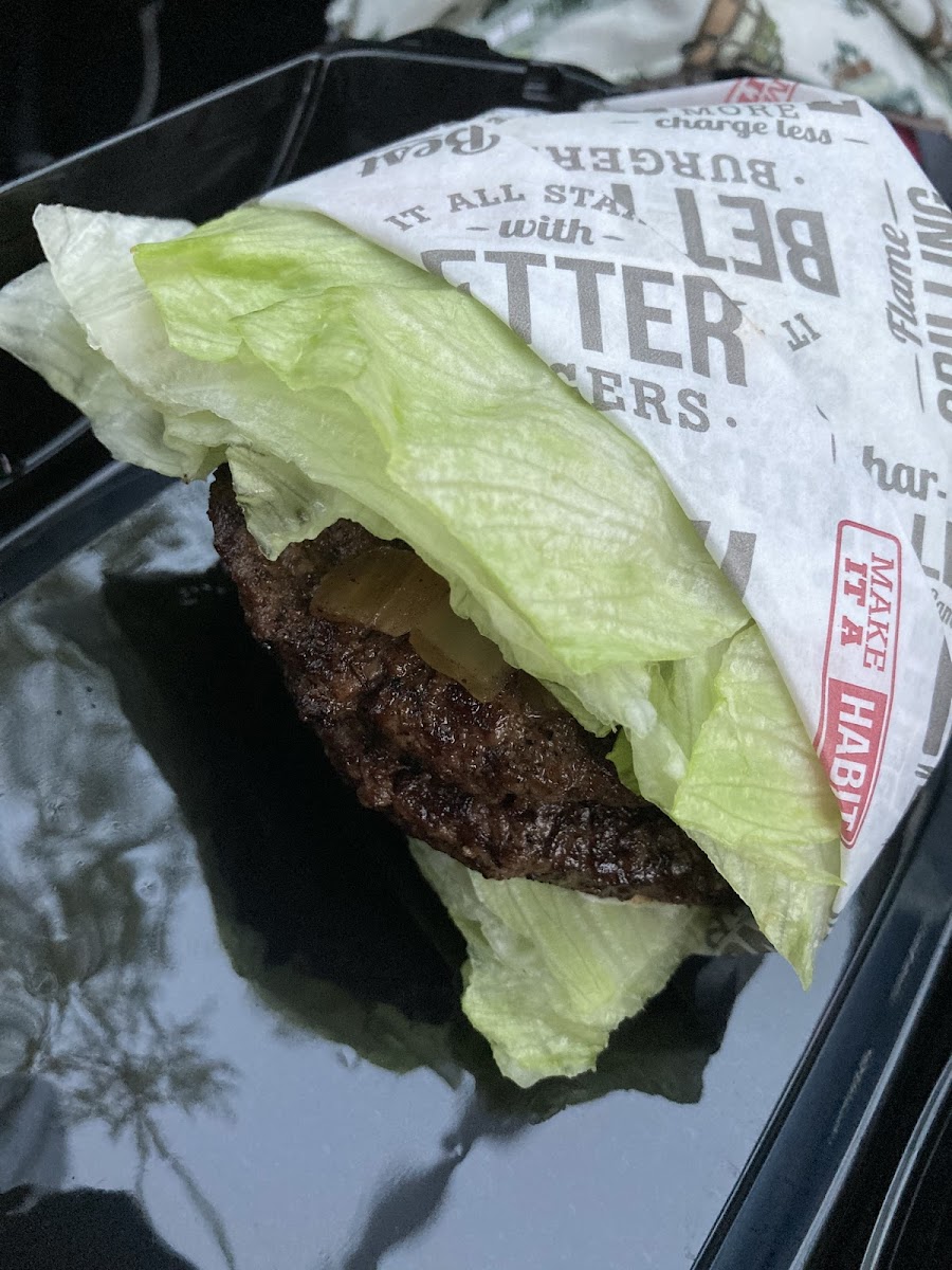 Lettuce wrapped double charburger (no cheese or tomato)