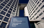 The entrance of the International Criminal Court (ICC) is seen in The Hague, Netherlands.