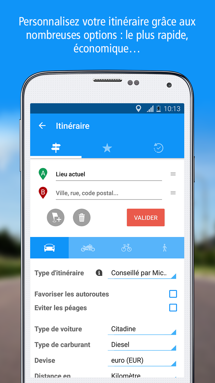 Android application ViaMichelin GPS Route Planner screenshort