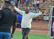 Black Leopards owner and chairman David Thidiela celebrates with fans  at Thohoyandou Stadium on May 16, 2018 after his team won the National First Division championship to gain promotion to the Absa Premierhsip.  