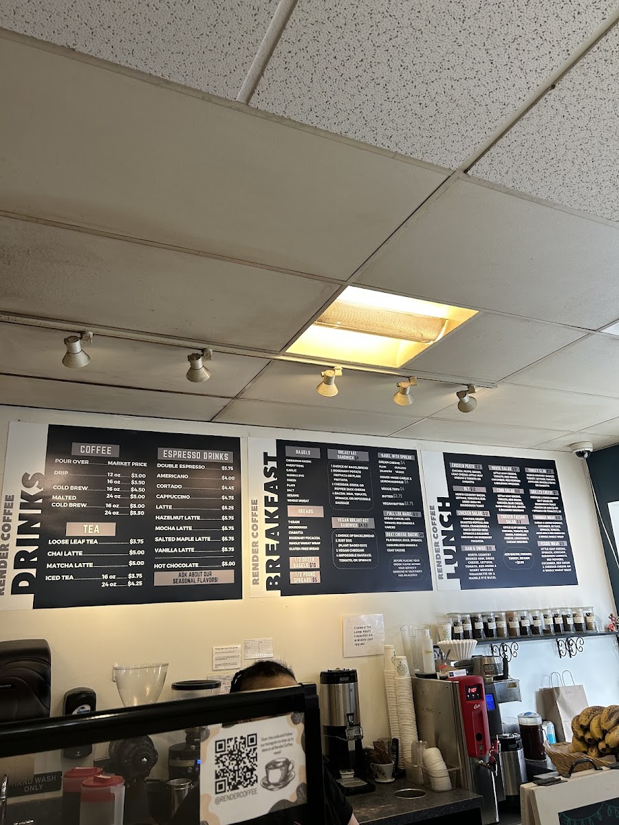 Render Coffee gluten-free menu