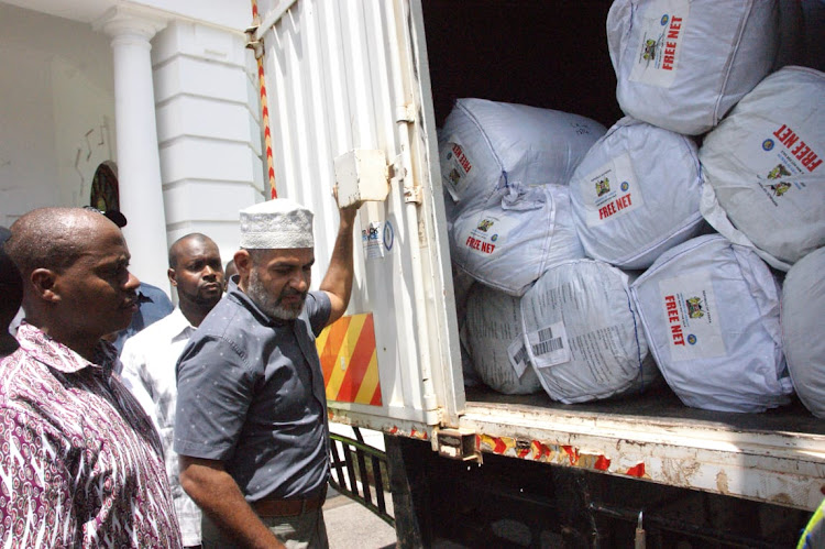 Some of the 932,000 nets that are expected to be distributed in Mombasa