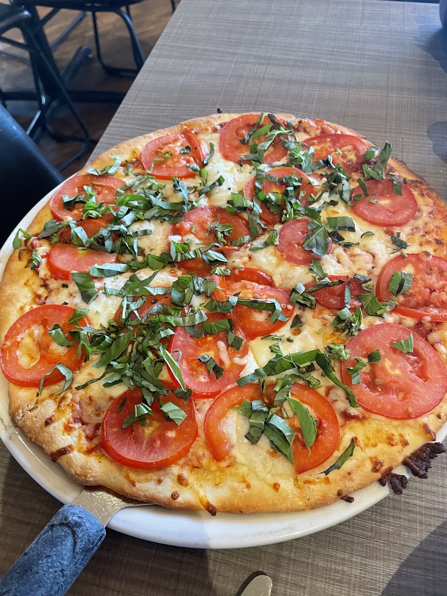 Margarita pizza with gluten free crust