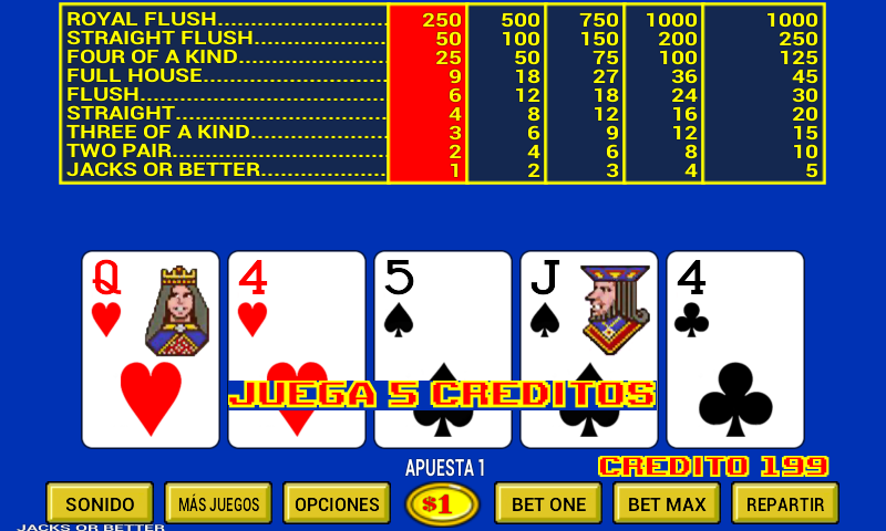 Android application Video Poker screenshort