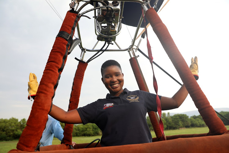 Semakaleng Mathebula is the first black woman to earn a hot air ballooning licence in SA .