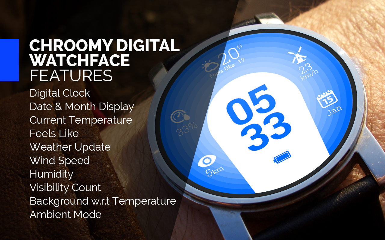 Android application Chroomy Digital Watch Face screenshort