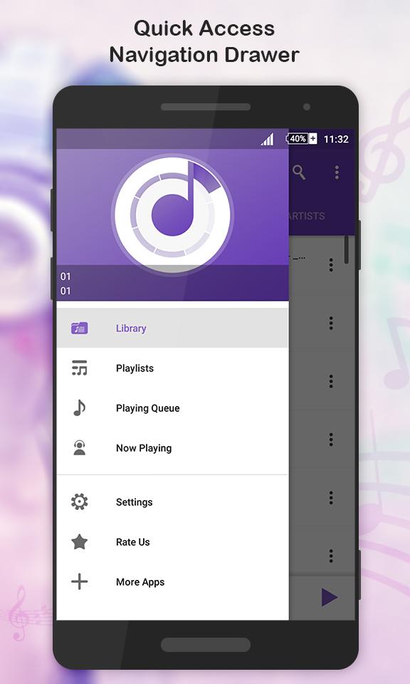 Android application GO Music Player screenshort