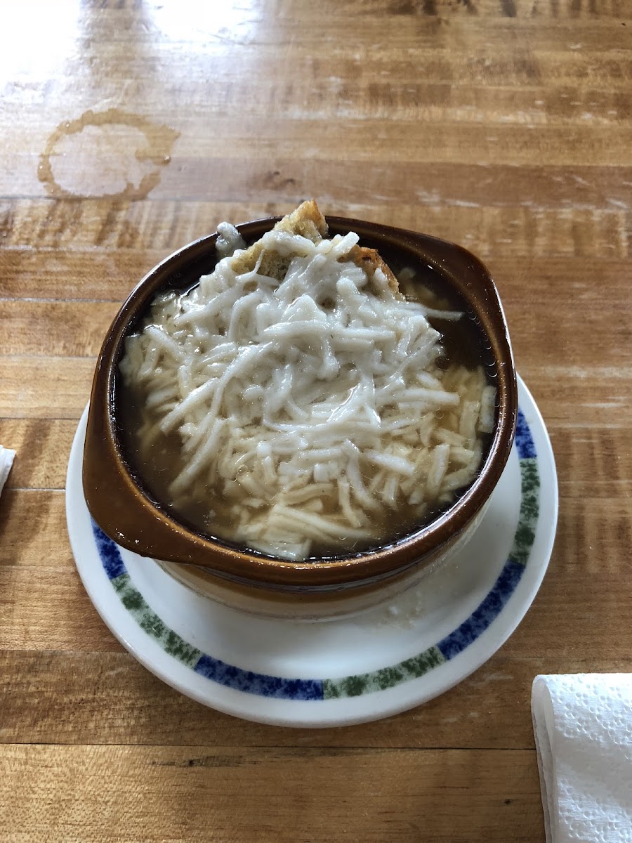 The delicious onion soup! A gluten free must!
