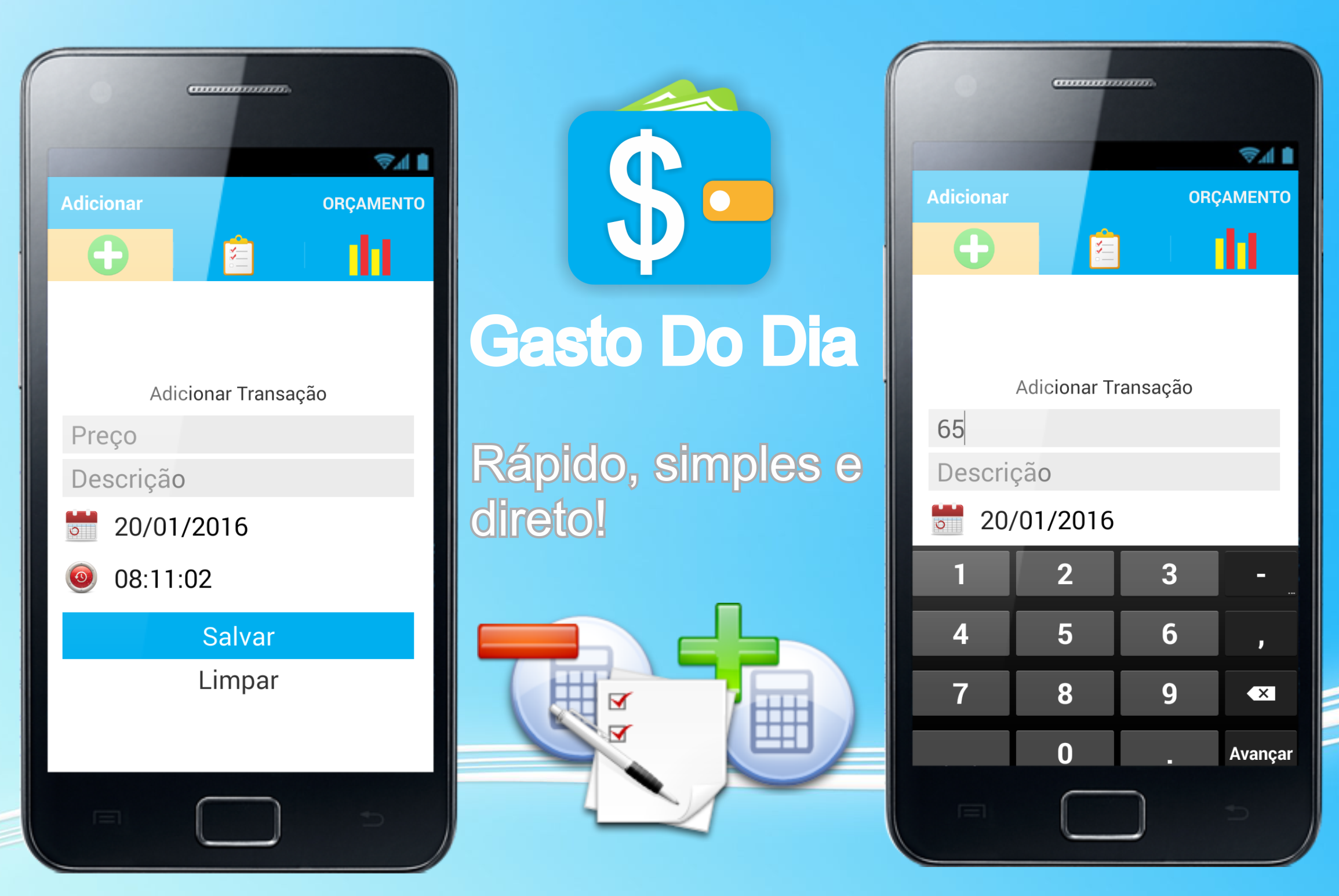 Android application Gasto Do Dia screenshort