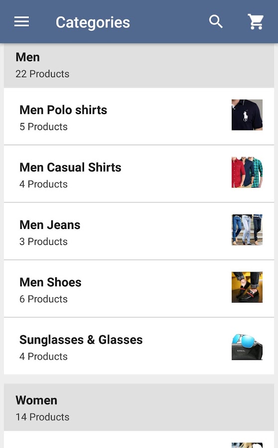 Fashion Ecommerce Mobile App with CMS — приложение на Android