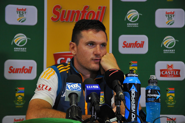 Graeme Smith during the pre-match press conference at Sahara Park Newlands on February 28, 2014 in Cape Town.