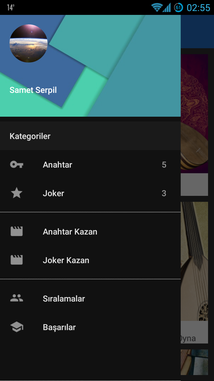 Android application Şarkı Tahmin Oyunu screenshort