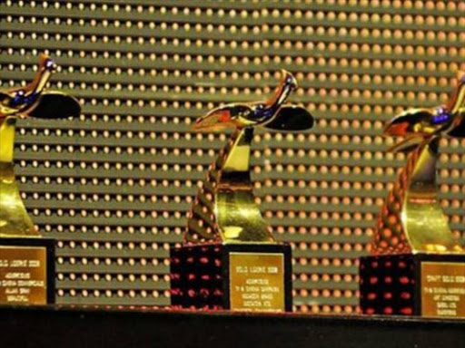 Trophies at an award. /FILE