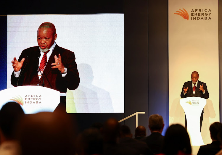 Minister of Mineral Resources and Energy Gwede Mantashe speaks at the Africa Energy Indaba conference in Cape Town, March 5, 2024.