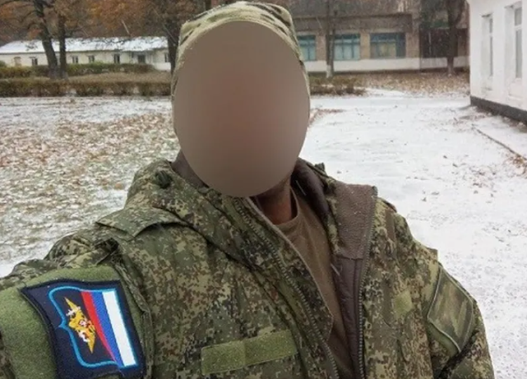 Hundreds of Cubans are said to have joined the Russian army: this man's face is blurred to protect his identity