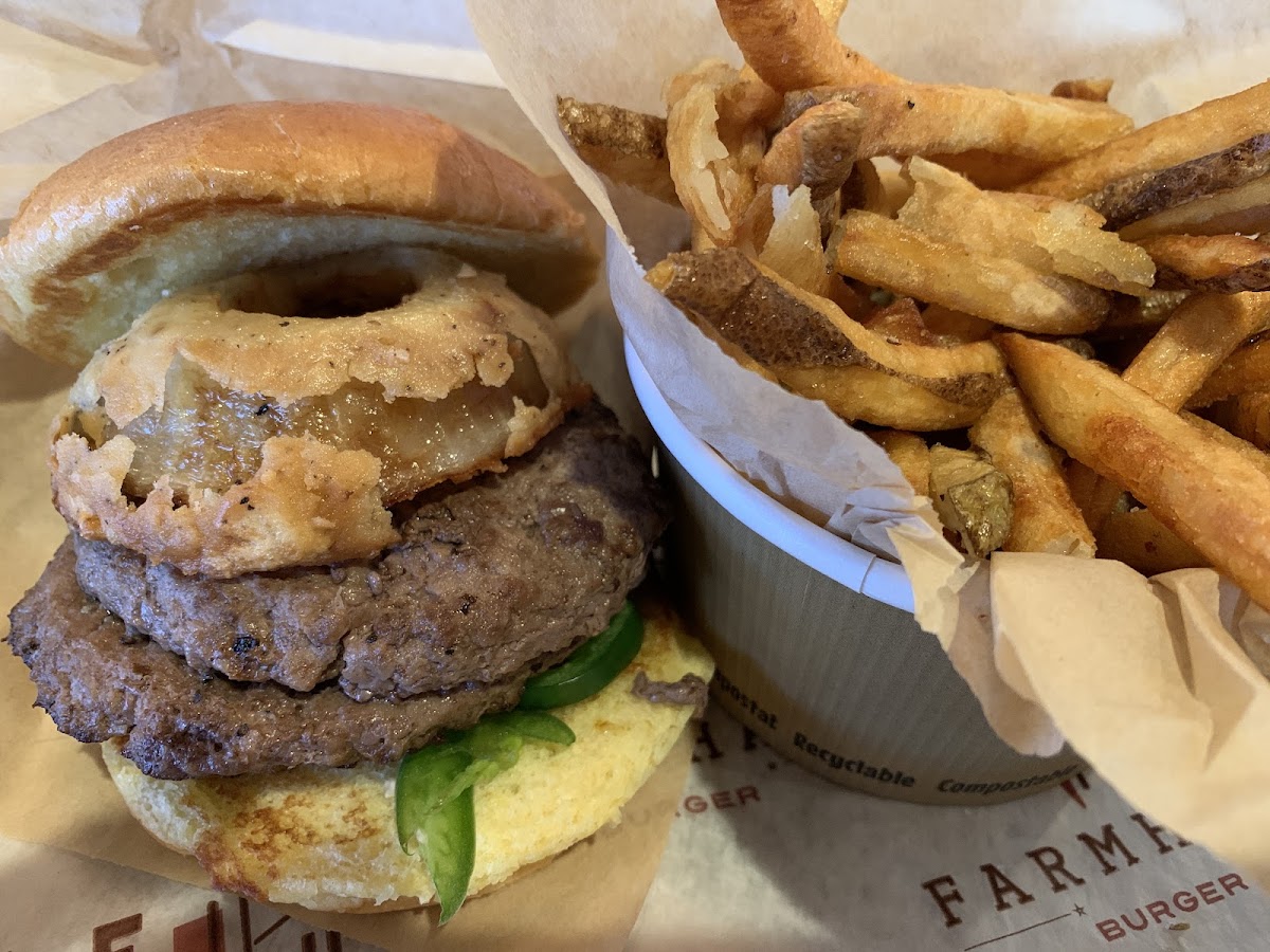 Love Blue Cheese melted between the two patties!