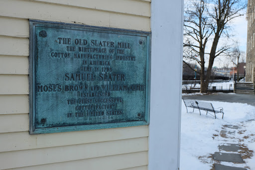 The Old Slater Mill The Birthplace of the Cotton Manufacturing Industry in America Here in 1793, Samuel Slater, Moses Brown and William Almy Established the First Successful Cotton Factory in the...