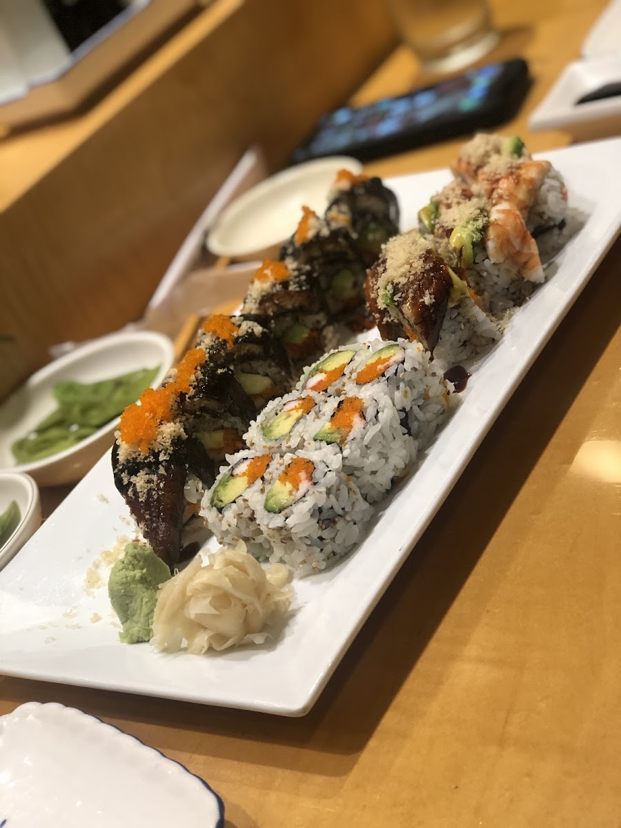 California roll, Chameleon Roll, Dragon Roll