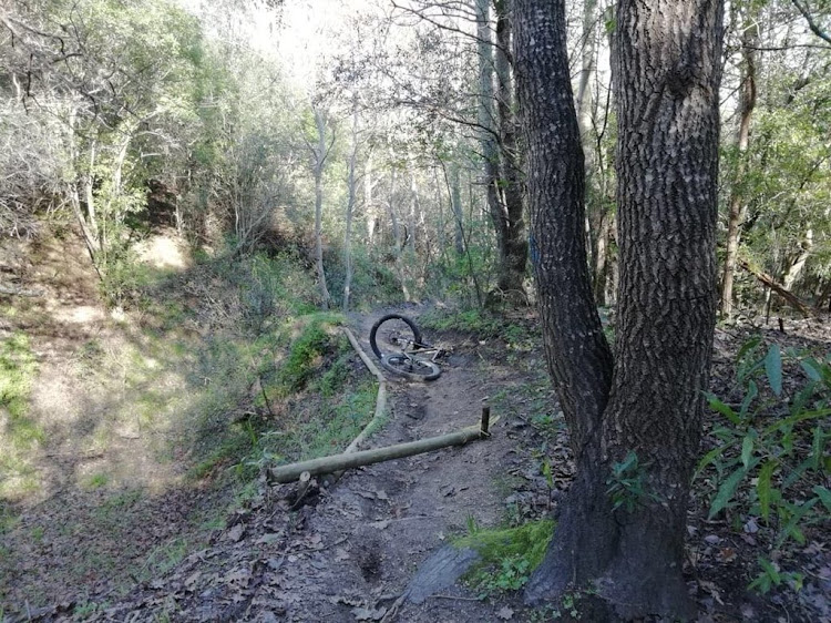 A wire placed across the mountain bike trail at Table Mountain National Park left a cyclist with abrasions on his neck on July 7, 2018.