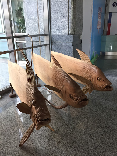 Three Wooden Fish Art Statue