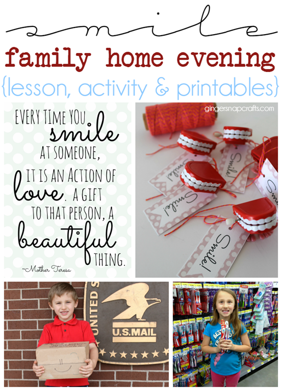 Smile Family Home Evening Lesson, Activity & Printables at GingerSnapCrafts.com #FHE #printable #imamormon