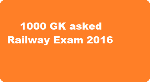 1000 Questions asked in Railway Exam