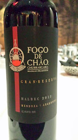 Fogo de Chao wine, Malbec 2013