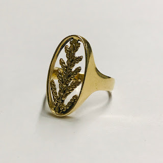 14K Gold Pierced Signet Ring