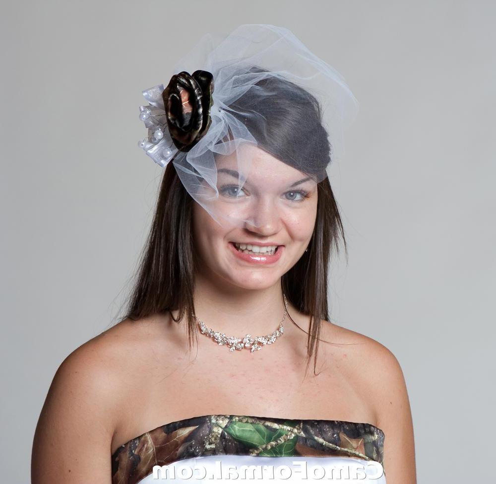  Birdcage Veil with Camo Rose