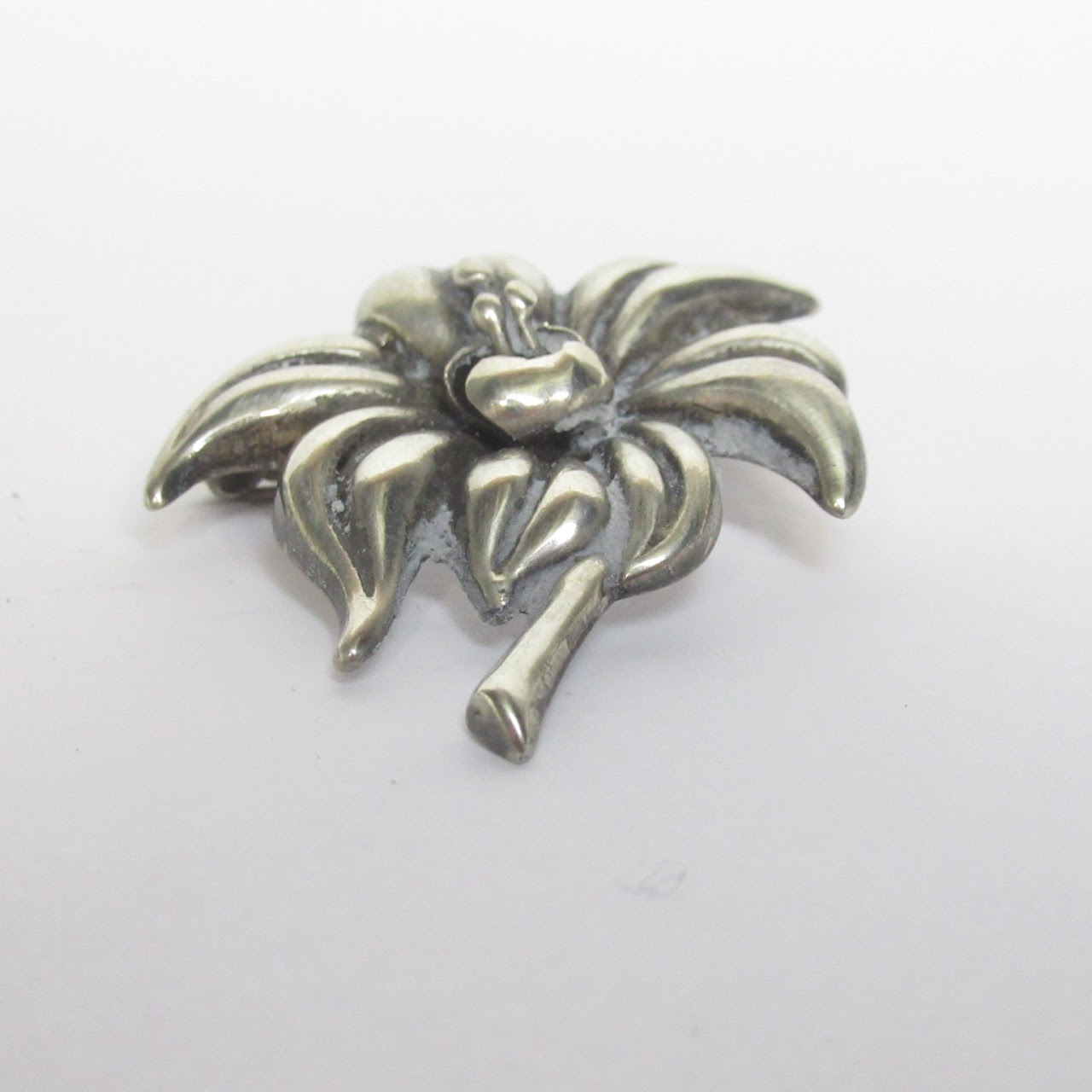 Taxco Sterling Silver Floral Brooch