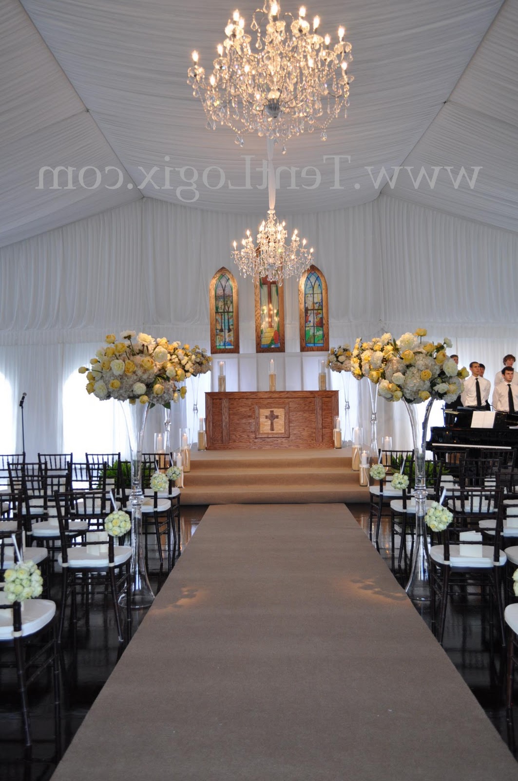 wedding ceremony under draped