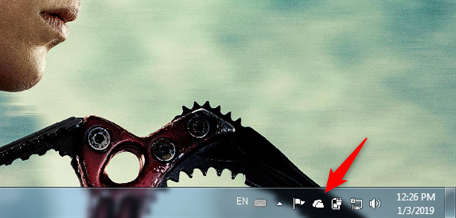 L'icona della nuvola di OneDrive nella barra delle applicazioni