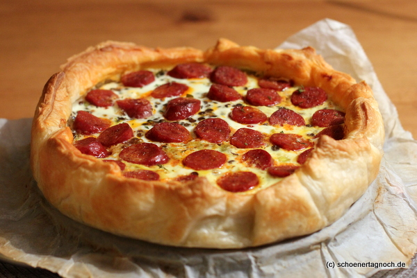 Linsen-Chorizo-Tarte mit Blätterteig