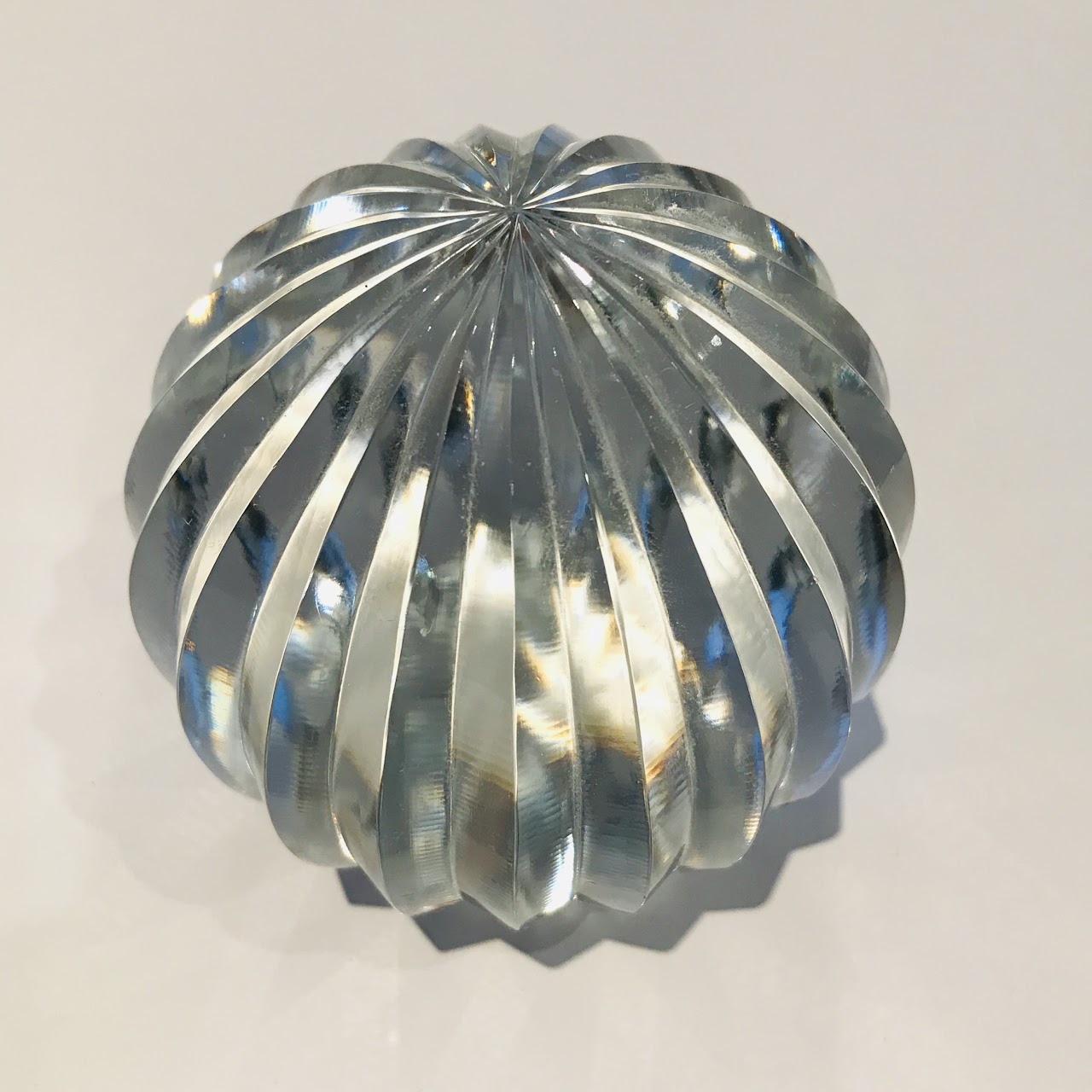 Tiffany & Co. RARE Ribbed Crystal Paperweight