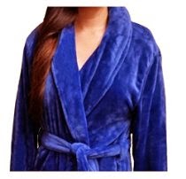 <br />Women's Full Length Shawl Collar Velour Microfiber Fleece Bathrobe Spa Robe