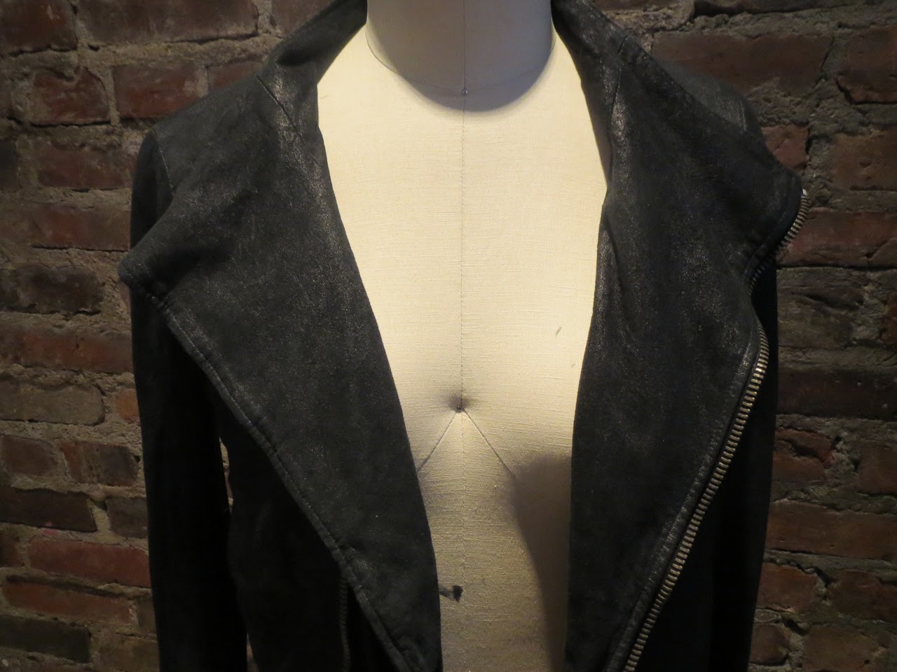 Rick Owens Asymmetrical  Leather Jacket