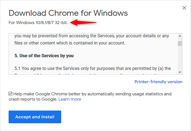 Google Chrome per sistemi Windows a 32 bit