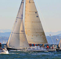 J/160 JAM sailing off Seattle, WA