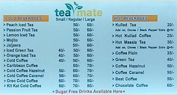 Tea Mate menu 