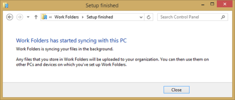 Windows 8.1、Work Folders、セットアップ