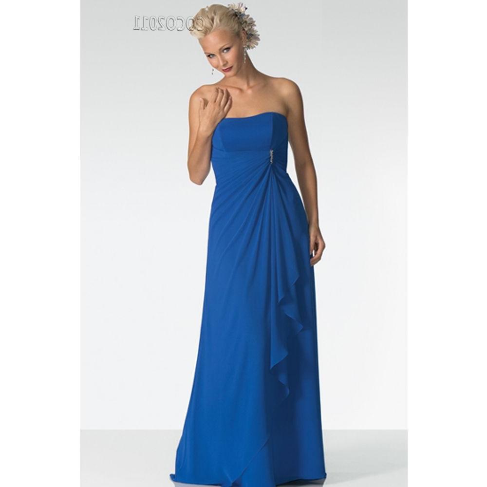 Royal blue chiffon A-line