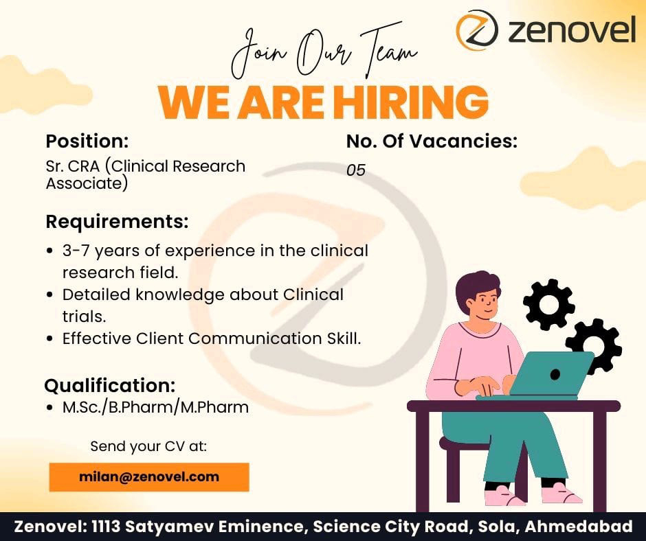 Job Available's forZenovel Job Vacancy for MSc/B Pharma/ M Pharma