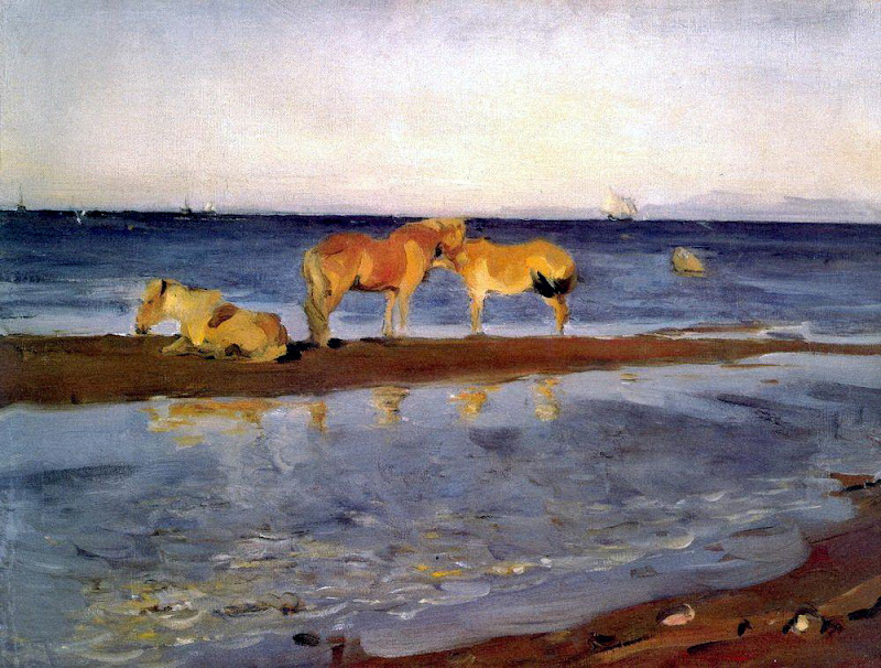 Valentin Serov - Horses on a Shore