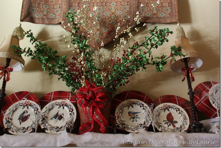 Winter Mantel Decor-Bargain Decorating with Laurie