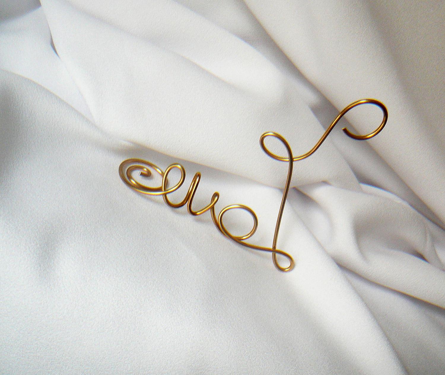 Gold Wedding Cake Topper, LOVE